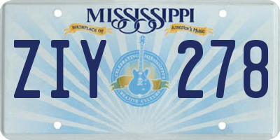 MS license plate ZIY278