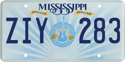 MS license plate ZIY283