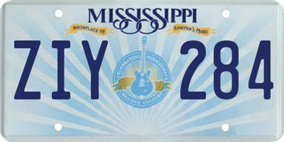 MS license plate ZIY284