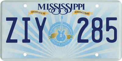 MS license plate ZIY285