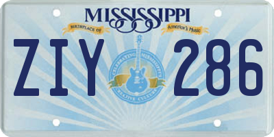 MS license plate ZIY286