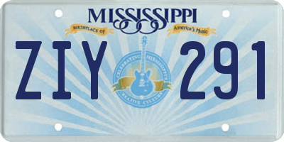 MS license plate ZIY291