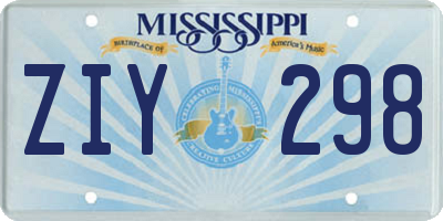 MS license plate ZIY298