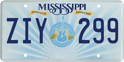MS license plate ZIY299