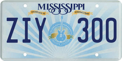 MS license plate ZIY300