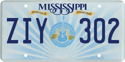 MS license plate ZIY302