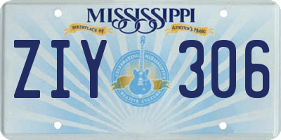 MS license plate ZIY306