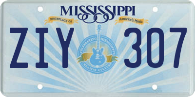 MS license plate ZIY307