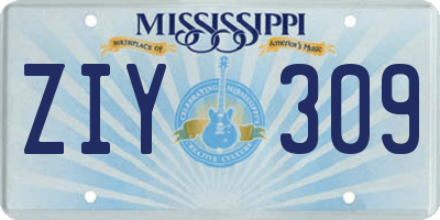 MS license plate ZIY309