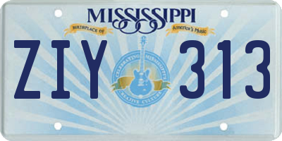 MS license plate ZIY313