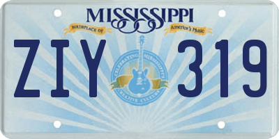 MS license plate ZIY319