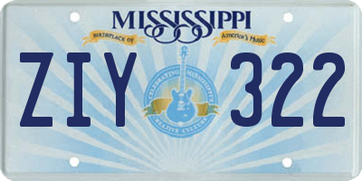 MS license plate ZIY322