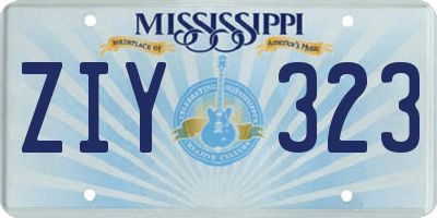 MS license plate ZIY323