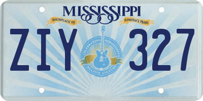 MS license plate ZIY327