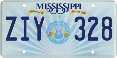 MS license plate ZIY328