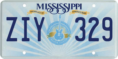 MS license plate ZIY329
