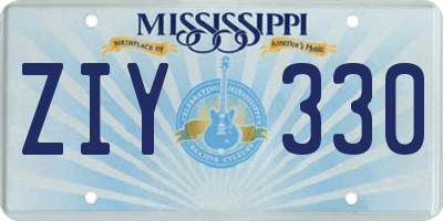 MS license plate ZIY330