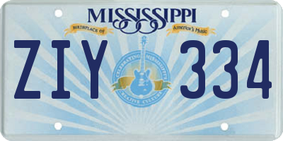 MS license plate ZIY334