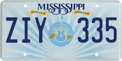 MS license plate ZIY335