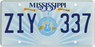 MS license plate ZIY337