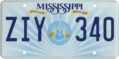 MS license plate ZIY340