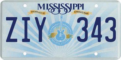 MS license plate ZIY343