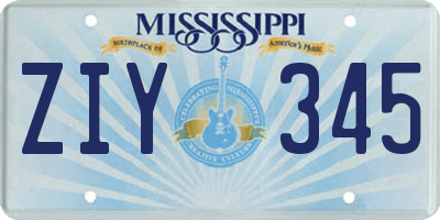 MS license plate ZIY345