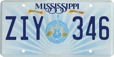 MS license plate ZIY346