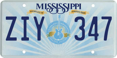 MS license plate ZIY347