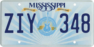 MS license plate ZIY348