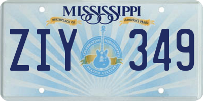 MS license plate ZIY349