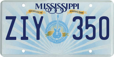 MS license plate ZIY350