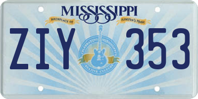MS license plate ZIY353