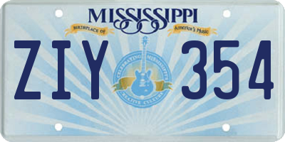MS license plate ZIY354