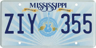 MS license plate ZIY355