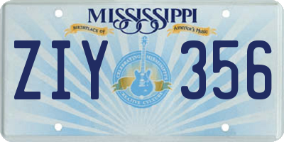 MS license plate ZIY356