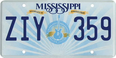 MS license plate ZIY359