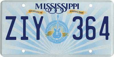 MS license plate ZIY364