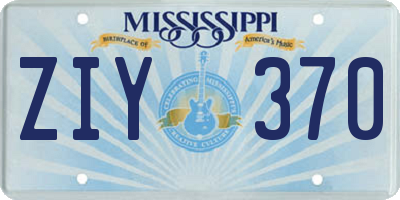 MS license plate ZIY370