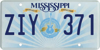 MS license plate ZIY371