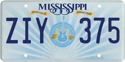 MS license plate ZIY375