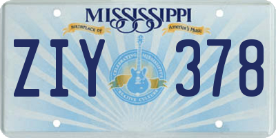 MS license plate ZIY378