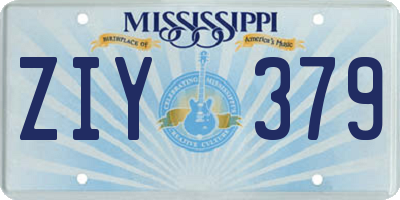 MS license plate ZIY379