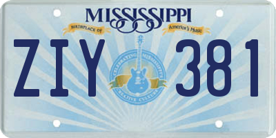 MS license plate ZIY381