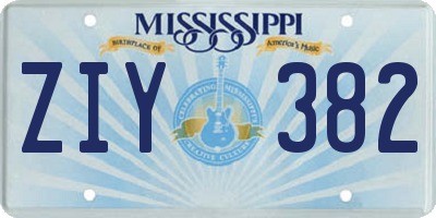 MS license plate ZIY382