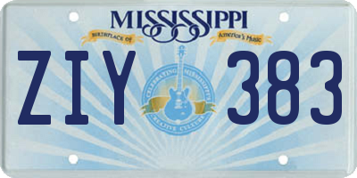 MS license plate ZIY383