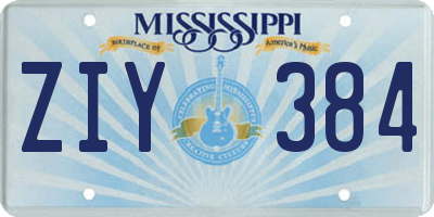 MS license plate ZIY384