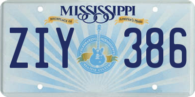MS license plate ZIY386