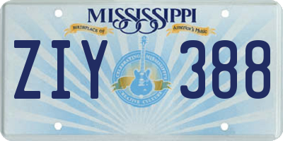 MS license plate ZIY388