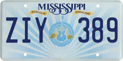 MS license plate ZIY389